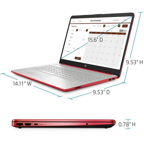 에이치피 HP High Performance Laptop, 15.6 HD Screen, Intel Pentium N5000 Processor, 4 GB DDR4, 128 GB SSD, Windows 10 in S Mode, Scarlet Red, BesTry Accessory Bundle