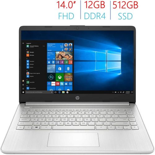 에이치피 Newest HP 14’’FHD (1920x1080) IPS Anti-Glare Laptop Notebook, Intel Core i5-1035G1 Processor, 12GB RAM, 512GB SSD, Bluetooth, Type-C, Backlit Keyboard, Webcam, WiFi, Win10 w/Mazepo