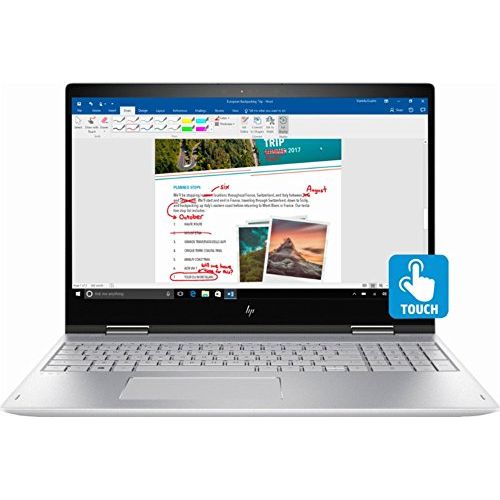 에이치피 HP Envy x360 2-in-1 15.6 FHD IPS Touchscreen Laptop, Intel 8th Gen i5-8250u Quad-Core, 128GB SSD + 1TB HDD, 8GB DDR4, Backlit Keyboard, 802.11ac WiFi, USB C, HDMI, Bang & Olufsen,