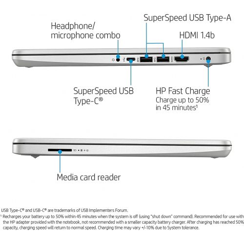 에이치피 2021 Newest HP Laptop, 14” Full HD Display, Intel Core i3-1115G4 up to 4.1GHz, 8GB RAM, 256GB SSD, Micro-Edge & Anti-Glare Screen, Thin & Portable, Windows 10 Home in S Mode + Nly