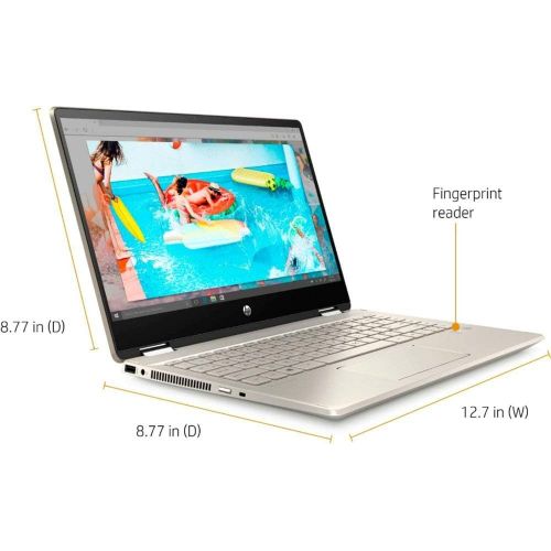 에이치피 2020 HP Pavilion x360 2-in-1 Laptop Computer/ 14 Full HD Touchscreen/ 10th Gen Intel Core i5-10210U Up to 4.1GHz/ 24GB DDR4 Memory/ 256GB PCIe SSD/ AC WiFi/ HDMI/ Gold/ Windows 10