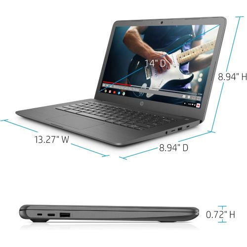 에이치피 HP Chromebook 14 Laptop Computer I 14?HD Touchscreen Display I Intel Core Celeron N3350 I 4GB RAM 32GB eMMC 128G SD Card I B&O Webcam HDMI USB-C Chrome OS + 32GB Micro SD Card