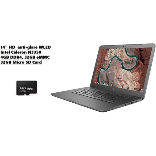 에이치피 HP 14 HD SVA anti-glare WLED-backlit Lightweight Chromebook Laptop, Intel Celeron N3350, 4GB DDR4, 32GB eMMC, WiFi, Bluetooth, Webcam, Media Reader, USB 3.1 Type-C, Chrome OS, 32GB