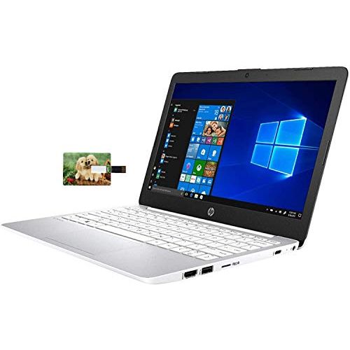 에이치피 2020 Newest HP Stream 11.6 Computer, Intel Celeron N4000, 4GB DDR4 RAM, 64GB eMMC, WiFi, Bluetooth, Webcam, Diamond White, Win 10 in S 1 Year Microsoft 365 32GB Tela USB Card