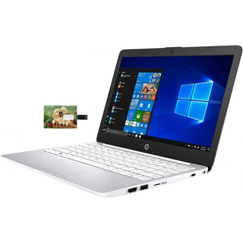 에이치피 2020 Newest HP Stream 11.6 Computer, Intel Celeron N4000, 4GB DDR4 RAM, 64GB eMMC, WiFi, Bluetooth, Webcam, Diamond White, Win 10 in S 1 Year Microsoft 365 32GB Tela USB Card