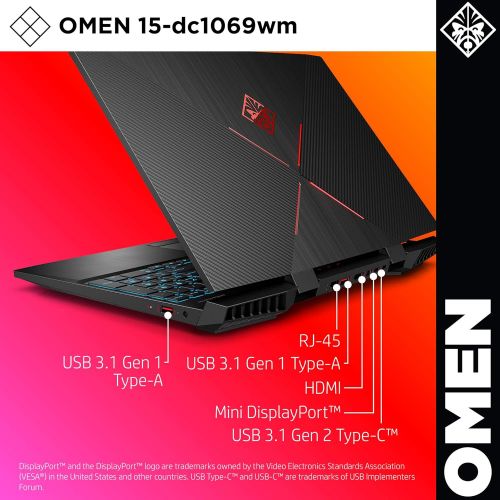 에이치피 HP Omen Gaming Laptop 15.6 - i7-9750H - 16GB RAM - RTX 2060 - 256GB SSD + 1TB Hard Drive - 144hz Refresh 1920 x 1080 Display