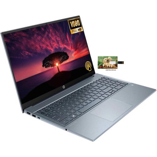 에이치피 HP Pavilion 15.6 FHD Touchscreen Business Laptop, 11th Gen Intel Core i7-1195G7 Processor, Windows 11 Pro, 16GB RAM, 1TB SSD, Backlit Keyboard, HDMI, Wi-Fi, 32GB Tela USB Card