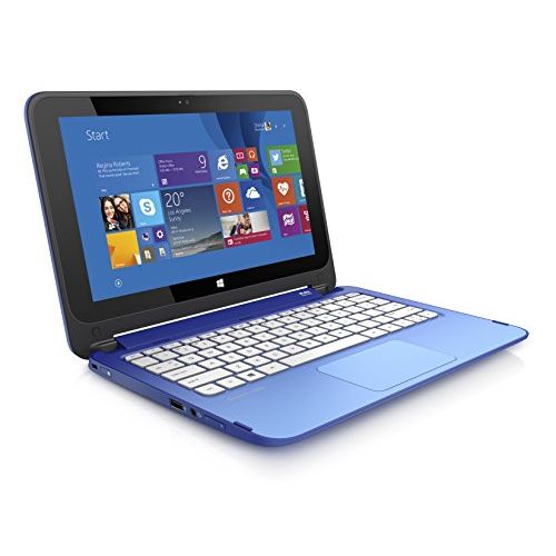 에이치피 (Discontinued) HP Stream 11.6-Inch Convertible Touchscreen Laptop (Intel Celeron, 2 GB, 32 GB SSD, Blue) Includes Office 365 Personal for One Year