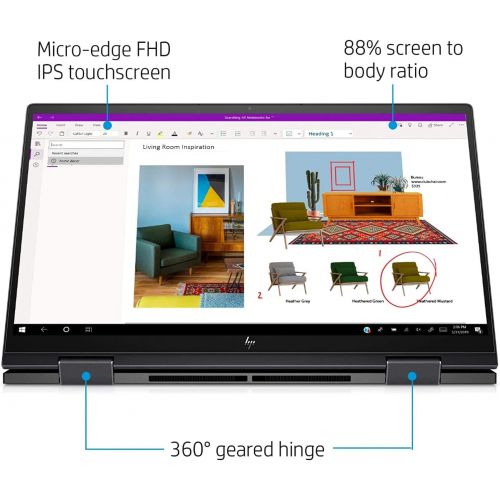 에이치피 HP Envy x360 15.6 FHD WLED Touchscreen 2-in-1 Laptop, AMD Hexa-Core Ryzen 5 4500U up to 4.0GHz, 16GB DDR4, 512GB PCIe SSD, Backlit Keyboard, Fingerprint Reader, HDMI, Webcam, Windo