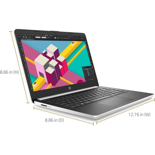 에이치피 HP 14 Inch HD WLED-Backlight Business Laptop Intel Core i3-1005G1 4GB DDR4 RAM 128GB SSD WiFi Bluetooth HDMI Windows 10 Home S Silver with HDMI Cable Bundle