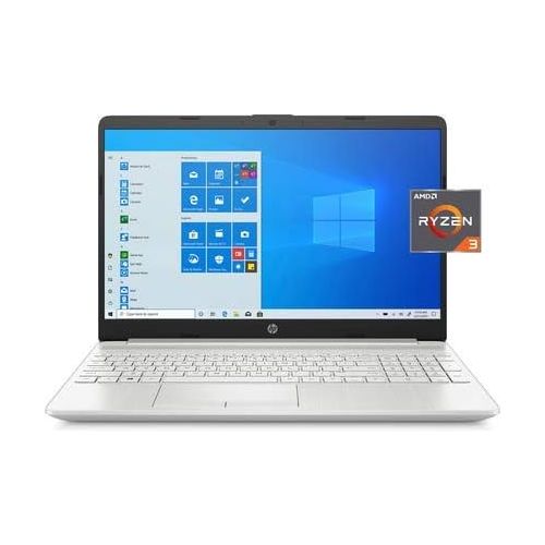 에이치피 2021 HP 15.6 HD Touchscreen Laptop, AMD Ryzen 3 3250U Processor, 4GB RAM, 256GB SSD, Backlit Keyboard, HDMI, AMD Radeon Graphics, Windows 10 S, Natural Silver, W/ IFT Accessories