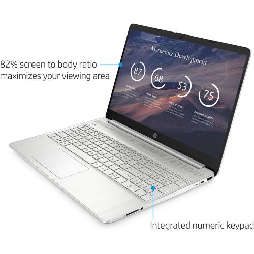 에이치피 2021 HP 15.6 HD Touchscreen Laptop, AMD Ryzen 3 3250U Processor, 4GB RAM, 256GB SSD, Backlit Keyboard, HDMI, AMD Radeon Graphics, Windows 10 S, Natural Silver, W/ IFT Accessories