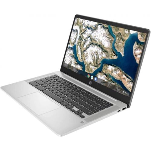 에이치피 2020 HP 14 Premium FHD IPS Anti-Glare WLED-Backlit Chromebook, Intel Celeron N4000 up to 2.6GHz, 4GB DDR4, 64GB eMMC, WiFi, Media Reader, USB-C, Bluetooth, Webcam, Chrome OS, Aloha