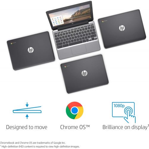 에이치피 HP Chromebook 11-Inch Laptop, Intel Celeron N3060 Processor, 2 GB SDRAM, 16 GB eMMC Storage, Chrome OS (11-v000nr, Ash Gray)