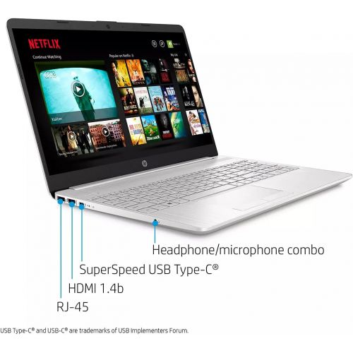 에이치피 2022 Newest HP 15.6 HD Laptop Intel 4-Core i7-1065G7 Intel Iris Plus Graphics 32GB RAM DDR4 1TB M.2 SSD USB-C Webcam HDMI WiFi AC Bluetooth Backlit Keyboard Silver Windows 10 Pro w