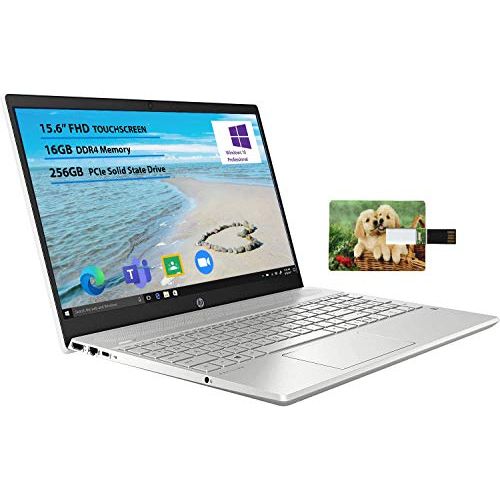 에이치피 2020 Newest HP 15.6 FHD Touchscreen Business Laptop Intel Core i5-1035G1 16GB DDR4 RAM 256GB SSD HDMI Bluetooth Windows 10 Pro Silver 32GB Tela USB Card