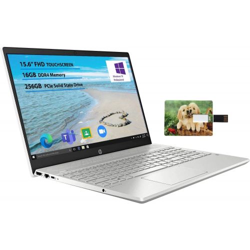 에이치피 2020 Newest HP 15.6 FHD Touchscreen Business Laptop Intel Core i5-1035G1 16GB DDR4 RAM 256GB SSD HDMI Bluetooth Windows 10 Pro Silver 32GB Tela USB Card