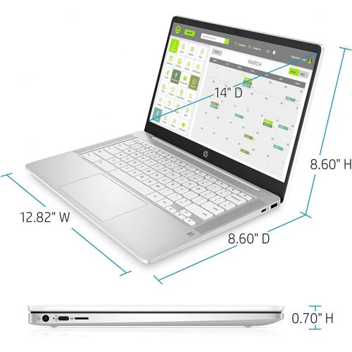 에이치피 2022 HP Chromebook 14 FHD IPS Thin and Light Laptop, Intel Celeron N4000 Processor, 4GB Memory, 32GB eMMC, Backlit Keyboard, Audio by B&O, Chrome OS, Ceramic White, W/ IFT Accessor