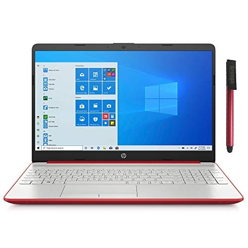 에이치피 HP 15 15.6 Laptop Computer_ Intel Pentium Gold 6405U 2.4GHz_ 16GB DDR4 RAM, 512GB SSD_ AC WiFi_ Bluetooth 4.2_ Type-C_ HDMI_ Webcam_ Scarlet Red_ Remote Work_ Windows 10 S_ BROAGE