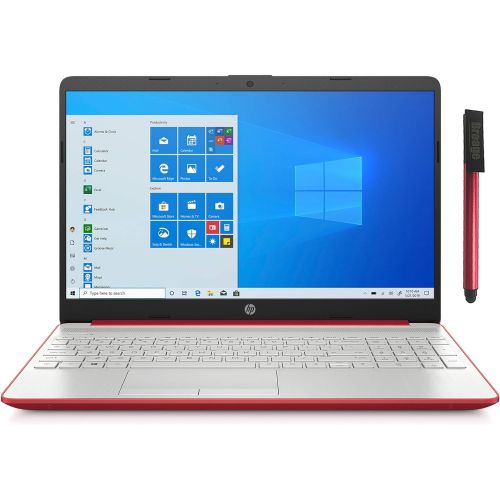 에이치피 HP 15 15.6 Laptop Computer_ Intel Pentium Gold 6405U 2.4GHz_ 16GB DDR4 RAM, 512GB SSD_ AC WiFi_ Bluetooth 4.2_ Type-C_ HDMI_ Webcam_ Scarlet Red_ Remote Work_ Windows 10 S_ BROAGE