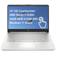 Newest HP 14 HD Touchscreen Laptop Computer AMD Ryzen 3 3250U 16GB DDR4 RAM 512GB SSD AMD Radeon Graphics Webcam USB-C HDMI WiFi Windows 11 Home ABYS Mouse PAD