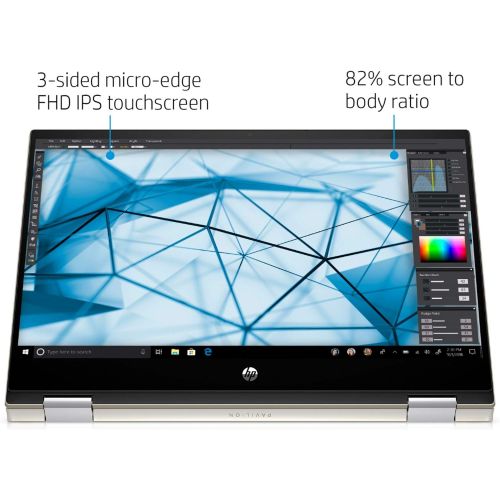 에이치피 HP Pavilion x360 2-in-1 14 FHD IPS WLED-Backlit Touchscreen Laptop, Intel Quad-Core i5-1035G1 Upto 3.6GHz, 8GB DDR4, 512GB SSD, Backlit Keyboard, Fingerprint Reader, Webcam, BT, HD