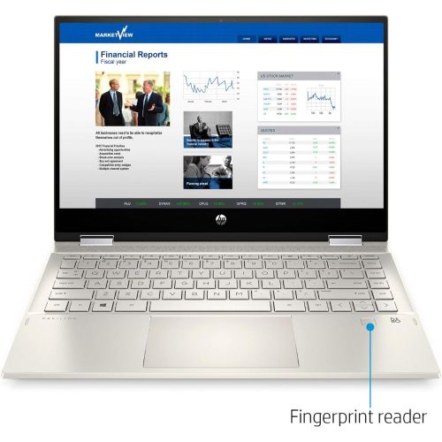 에이치피 HP Pavilion x360 2-in-1 14 FHD IPS WLED-Backlit Touchscreen Laptop, Intel Quad-Core i5-1035G1 Upto 3.6GHz, 8GB DDR4, 512GB SSD, Backlit Keyboard, Fingerprint Reader, Webcam, BT, HD