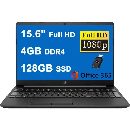 에이치피 HP 15 Business Laptop Computer I 15.6” Diagonal Full HD IPS Display I Intel Celeron N4020 Processor I 4GB DDR4 128GB SSD I Intel UHD Graphics 600 I USB-C HDMI Office365 Win10 Black