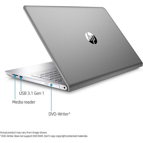 에이치피 HP 15.6 inch HD Laptop, Intel Core i5-7200U Processor 2.5GHz, 12GB DDR4 RAM, 1TB HDD, HDMI, Bluetooth, SuperMulti DVD, WiFi, HD Webcam, Windows 10 -Turbo Silver