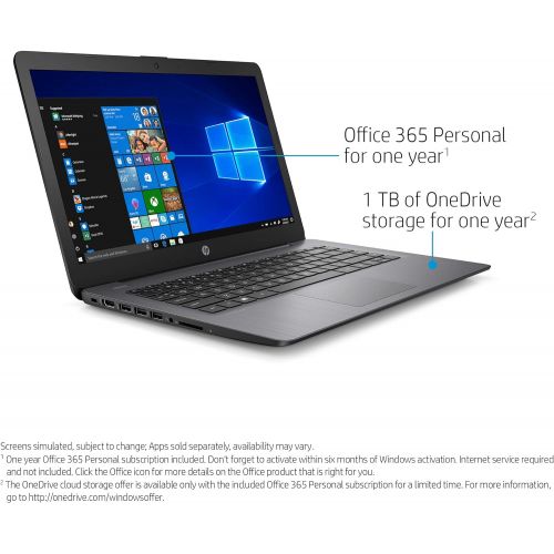 에이치피 2021 Newest HP Stream 14 HD Light-Weight Laptop, Intel Celeron N4000(Up to 2.6GHz), 4GB RAM, 64GB eMMC, 1-Year Office 365, Up to 11 Hours, HDMI, WiFi, Win10, w/128GB SD Card, Ghost