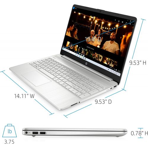 에이치피 HP 15 Laptop, AMD Ryzen 7 3700U Processor, 8 GB RAM, 256 GB SSD, HD Display, Windows 10 Home (15-ef0022nr, Natural Silver)