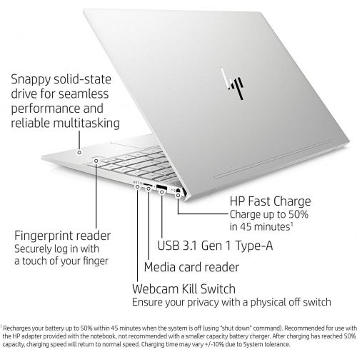 에이치피 HP Envy 13 13.3 Touchscreen Laptop Intel Core i7 8GB RAM 512GB SSD - 10th Gen i7-1065G7 Quad-core - Intel Iris Plus Graphics - in-Plane Switching (IPS) Technology - BrightView Disp