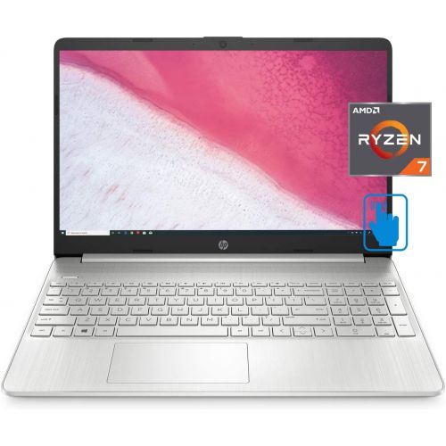 에이치피 HP Newest 15.6 IPS FHD Touchscreen Laptop, AMD Ryzen 7 4700U Processor( i7-10710U), Numeric Keypad, Webcam, 16GB DDR4 RAM, 1TB SSD, Windows 10 Home - Silver