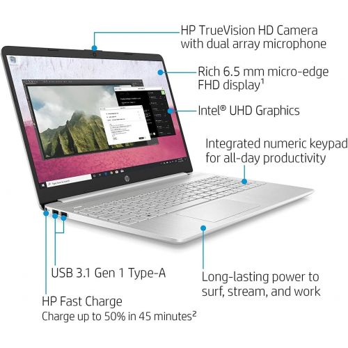 에이치피 Newest HP 15.6-inch Touchscreen FHD IPS (1920x1080) Laptop PC, Quad Core Intel i5-1035G1 up to 3.6GHz Processor, 12GB DDR4 RAM, 256GB M.2 SSD, Webcam, Bluetooth, Windows 10