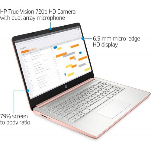 에이치피 2021 Newest HP 14 HD Laptop for Business and Student, Intel Celeron N4020(up to 2.8GHz), 4GB RAM, 64GB eMMC, 1 Year Office 365, USB-A&C, WiFi, Webcam, HDMI, Win10 S, w/64GB SD Card