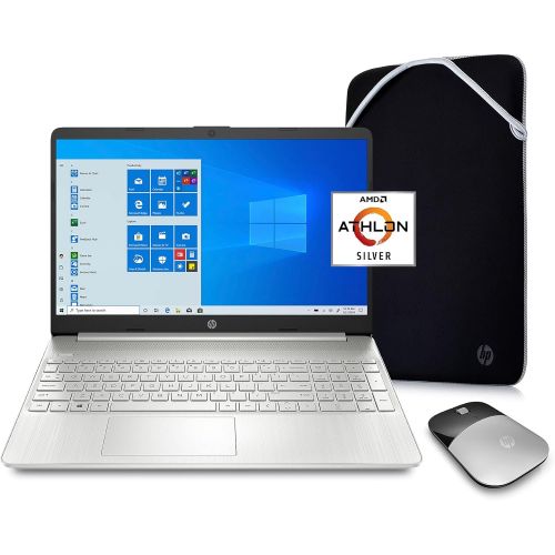 에이치피 2021 Newest HP 15.6 HD Display Laptop, AMD Athlon Silver 3050U(up to 3.2GHz, Beat i3-8130U), 8GB RAM, 256GB SSD, 1-Year Office 365, WiFi, Bluetooth, HDMI, Webcam, Win 10S, Silver,