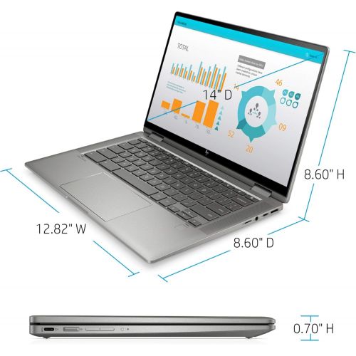에이치피 2021 HP X360 2 in 1 Laptop 14 Touch-Screen FHD IPS Chromebook, Intel Core i3-10110U (Beats i5-7200U), 8GB RAM, 64GB eMMC, Backlit Keyboard, Fingerprint Reader, Webcam, Mineral Silv