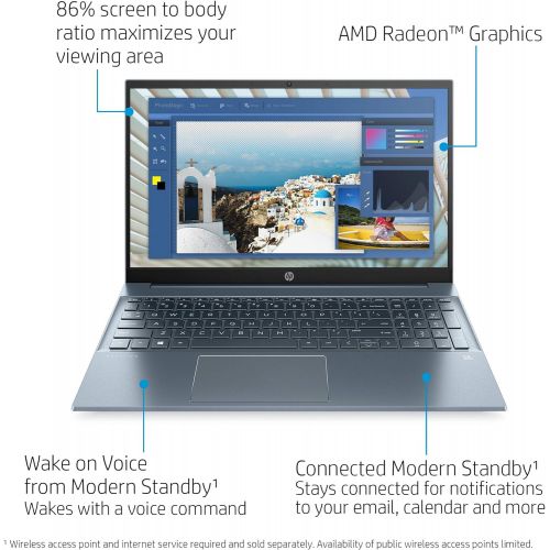 에이치피 2022 HP Pavilion 15.6 FHD Premium Laptop - AMD Ryzen 5 4500U 6-Core - 16GB DDR4 - 512GB NVMe SSD - AMD Radeon Graphics HDMI Webcam Bluetooth Full Size Keyboard Win 10 Home w/ 32GB