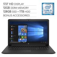 HP Pavilion 2019 Premium 17.3 inch HD Laptop Notebook Computer, 4-Core Intel Core i5-8265U 1.60 GHz, 12GB RAM, 128GB SSD + 1TB HDD, DVD, Wi-Fi, Bluetooth, Webcam, HDMI, Windows 10,