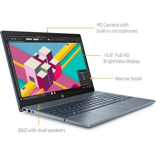 에이치피 2021 HP Pavilion 15.6 FHD IPS Laptop PC Quad-Core AMD Ryzen 5 3500U 12GB RAM DDR4 256GB M.2 SSD+1TB HDD AMD Radeon Vega 8 HDMI USB-C RJ-45 WIFI Bluetooth Webcam Windows 10 Pro w/RE