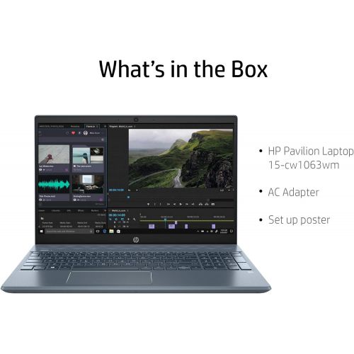 에이치피 2021 HP Pavilion 15.6 FHD IPS Laptop PC Quad-Core AMD Ryzen 5 3500U 12GB RAM DDR4 256GB M.2 SSD+1TB HDD AMD Radeon Vega 8 HDMI USB-C RJ-45 WIFI Bluetooth Webcam Windows 10 Pro w/RE