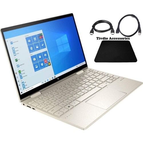 에이치피 HP Envy X360 13.3 FHD 2-in-1 Touchscreen Laptop 11th Gen Intel Core i7-1165G7 Processor 8GB RAM 1TB SSD Backlit Keyboard Fingerprint Reader Windows 10 with Tivdio Accessory Bundle