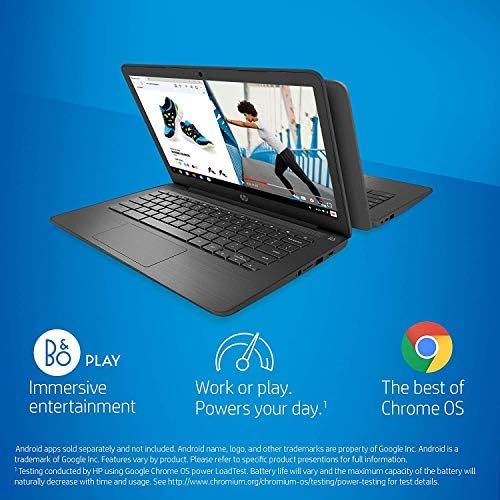 에이치피 HP 14 FHD IPS Anti-Glare WLED-Backlit Chromebook Laptop, AMD Dual-Core A4 9120 Processor, 4GB DDR4, 32GB eMMC, WiFi, Bluetooth, Webcam, USB-C, Media Card Reader, Chrome OS, 32GB AB