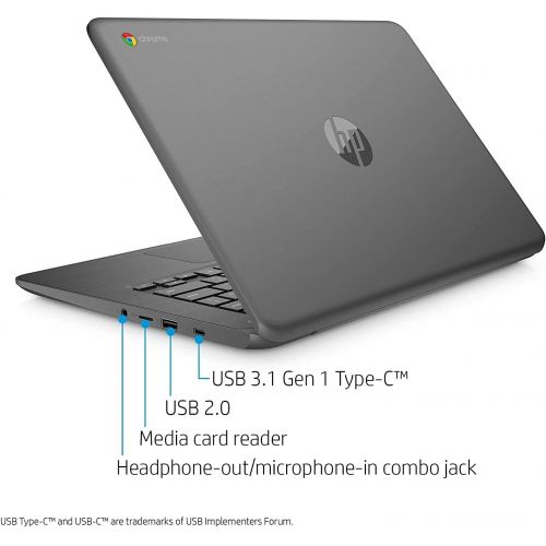 에이치피 HP 14 FHD IPS Anti-Glare WLED-Backlit Chromebook Laptop, AMD Dual-Core A4 9120 Processor, 4GB DDR4, 32GB eMMC, WiFi, Bluetooth, Webcam, USB-C, Media Card Reader, Chrome OS, 32GB AB