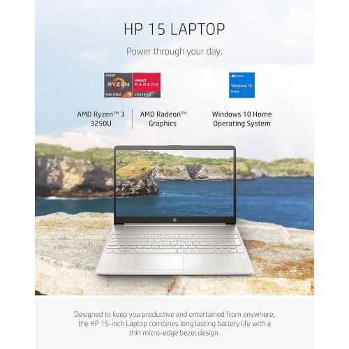 에이치피 HP 15 Laptop, AMD Ryzen 3 Processor, 8 GB RAM, 256 GB SSD, 15.6” Full HD Windows 10 Home in S Mode, Lightweight Computer with Webcam and Dual Mics, Work, Study, & Gaming (15-ef1050