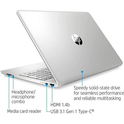 에이치피 2021 HP 15.6 FHD IPS Touchscreen Laptop, Intel Core i5-1035G1 Quad-Core Processor, 12GB RAM, 256GB SSD, Intel UHD Graphics, Webcam, HDMI, Wi-Fi, Webcam, Windows 10, Silver