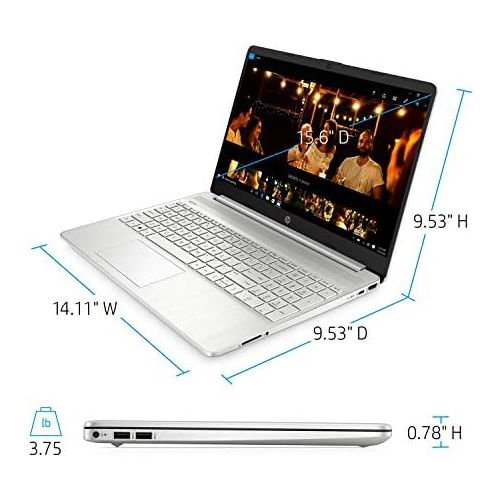 에이치피 HP Pavilion Laptop (2021 Latest Model), AMD Athlon 3050U Processor, 8GB RAM, 128GB SSD, Long Battery Life, Webcam, HDMI, Bluetooth, WiFi, Silver, Win 10 with 1 Year Microsoft 365 +