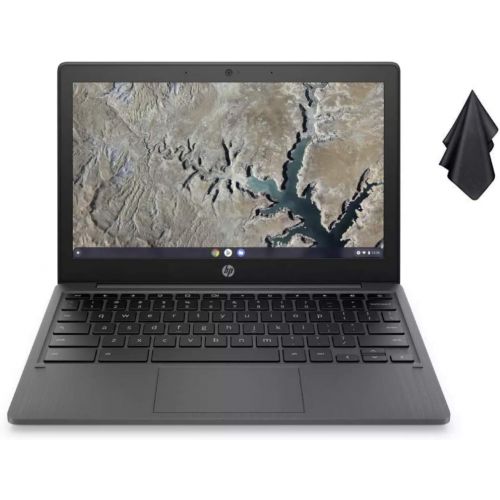 에이치피 2021 Newest HP Chromebook 11.6 Inch HD Laptop, MediaTek MT8183 8-core Processor, 4GB RAM, 32GB eMMC SSD, WiFi, Bluetooth, Webcam, Ash Gray, Chrome OS + Oydisen Cloth