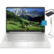 Newest HP 15.6 FHD Touchscreen Laptop, AMD R7-4700U (Octa-Core), 8GB DDR4 RAM, 512GB SSD, Numeric Keypad, WiFi, Bluetooth, Windows10 in S Mode, Silver, TSBEAU 4-Port USB Hub + USB