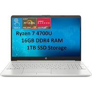 2021 HP High Performance Laptop, 15.6 FHD (1920x 1080) Touch Screen, AMD Ryzen 7 4700U, 16 GB DDR4, 1 TB SSD, Windows 10 Home in S Mode, BesTry Accessory Bundle